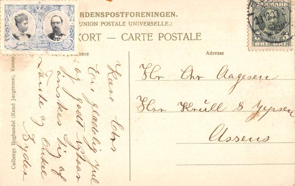 Ronne Denmark Church and Street Scene Vintage Postcard AA54754 - Image 2