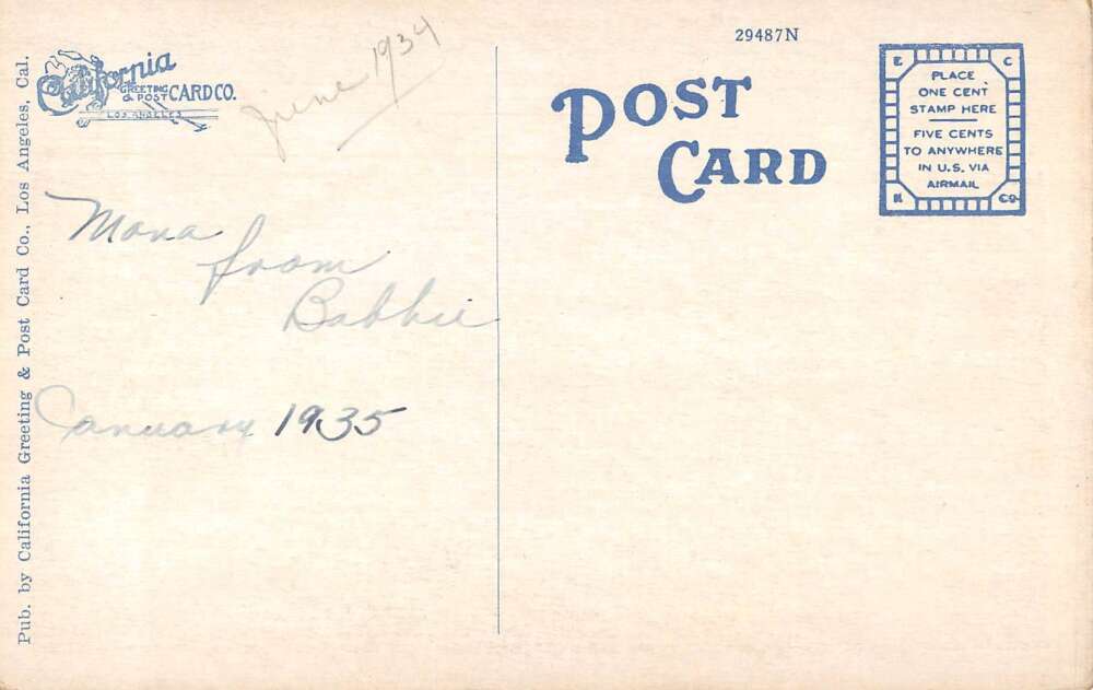 Los Angelos California Olympic Stadium Tenth Olympiad Vintage Postcard AA54949 - Image 2