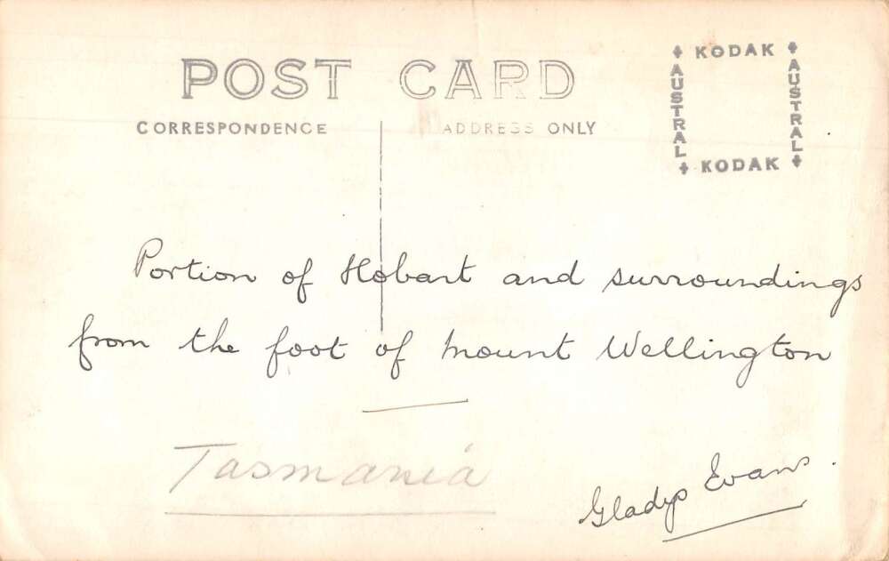 Hobart Tasmania Australia View from Springs Mt Wellington Real Photo PC AA54884 - Image 2