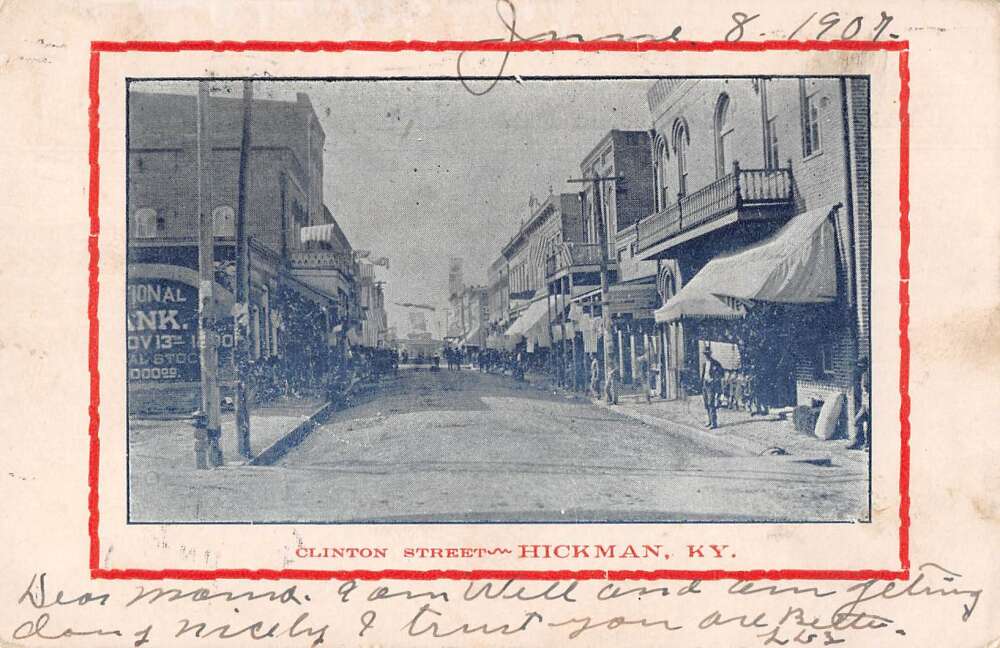 Hickman Kentucky Clinton Street Vintage Postcard AA55552 Mary L