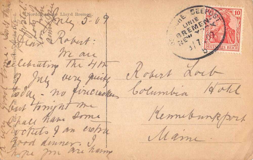 Norddeutscher Lloyd George Washington 4th of July Tinted Real Photo PC AA55624 - Image 2