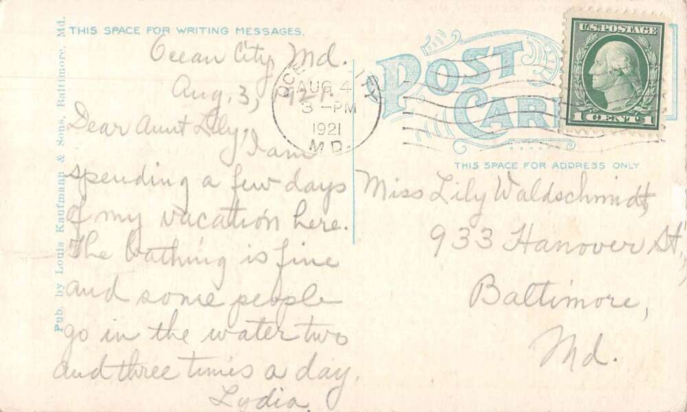 Ocean City Maryland Hasting's Hotel Vintage Postcard AA56293 - Image 2