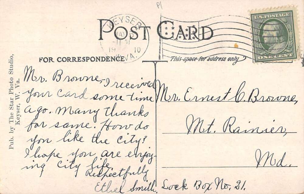 Keyser West Virginia Armstrong Street Vintage Postcard AA56452 - Image 2