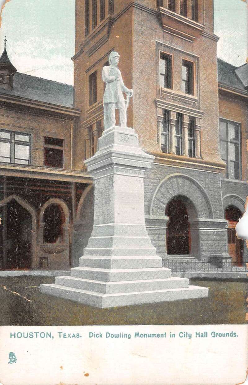 Houston Texas Dick Dowling Monument City Hall Tuck Postcard AA56505