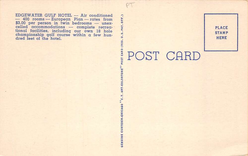 Edgewater Park Mississippi Edgewater Gulf Hotel Dining Room Postcard AA58119 - Image 2