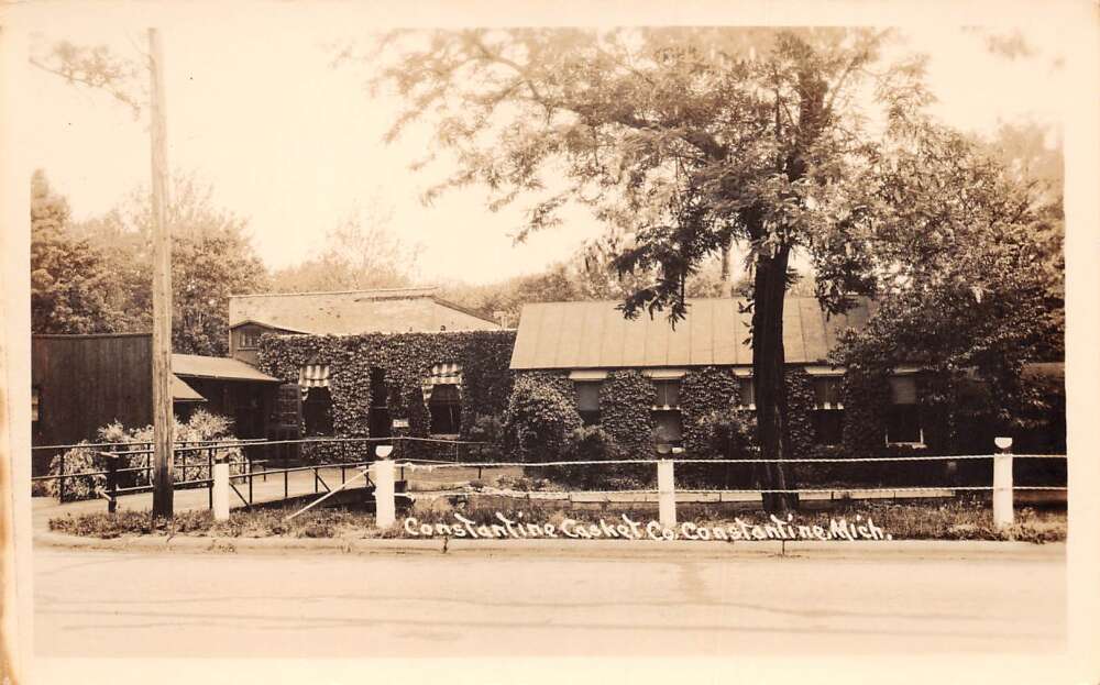 Constantine Michigan Casket Co Real Photo Vintage Postcard AA58234 Mary L. Martin Ltd