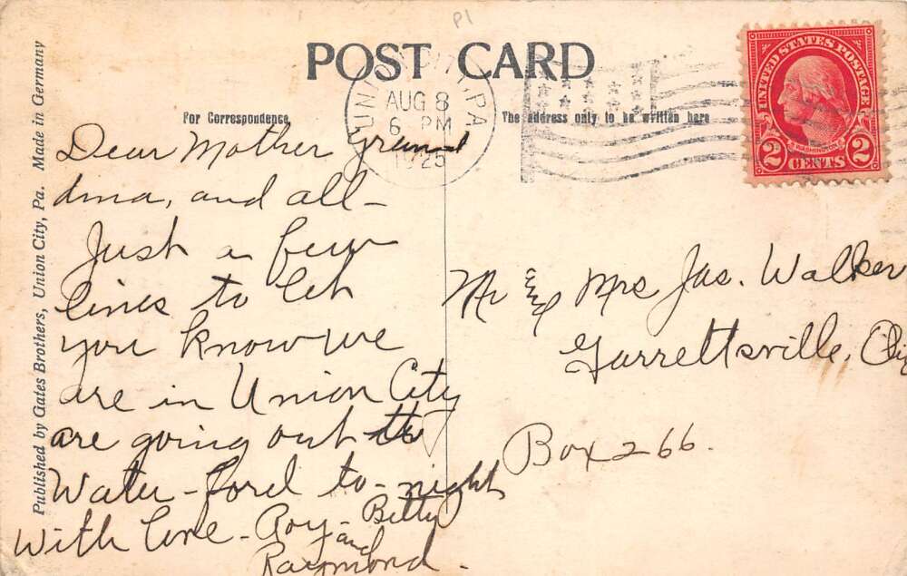 Union City Pennsylvania Main Street Vintage Postcard AA58288 - Image 2