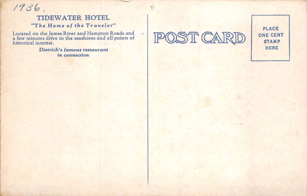 Newport News Virginia Tidewater Hotel Vintage Postcard AA58561 - Image 2