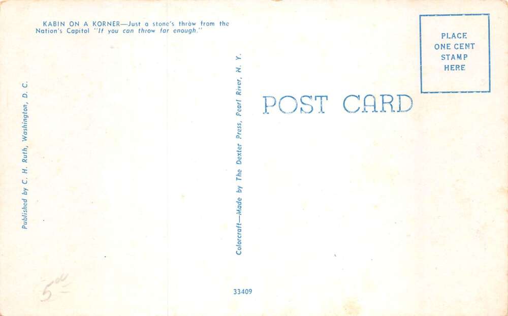 Bryans Road Maryland Kabin on a Korner Tavern The Lehman's Postcard AA59022 - Image 2