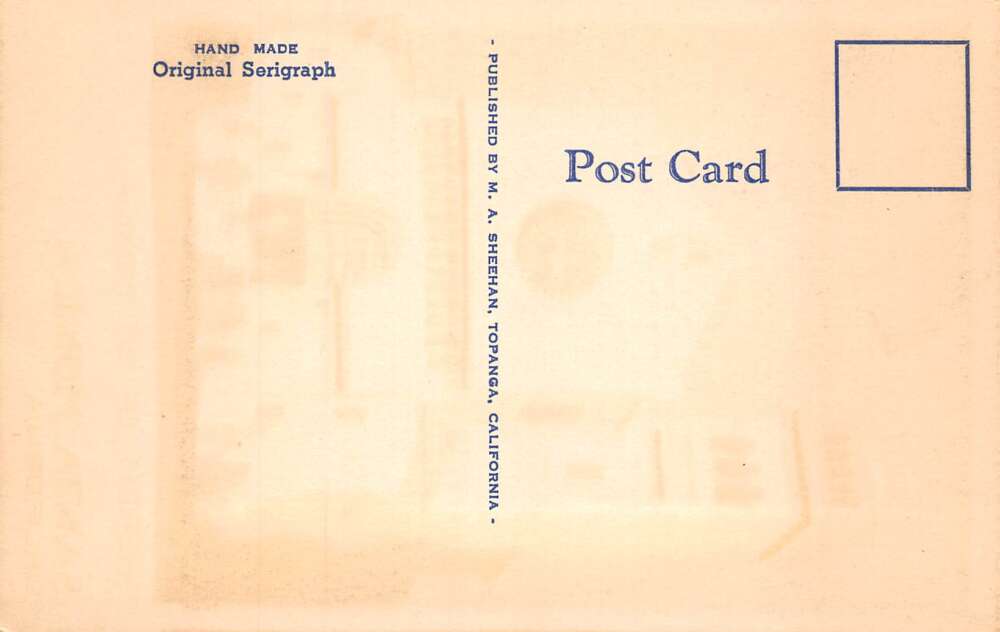 Santa Monica California Church Hand Made Serigraph Postcard AA59133 - Image 2