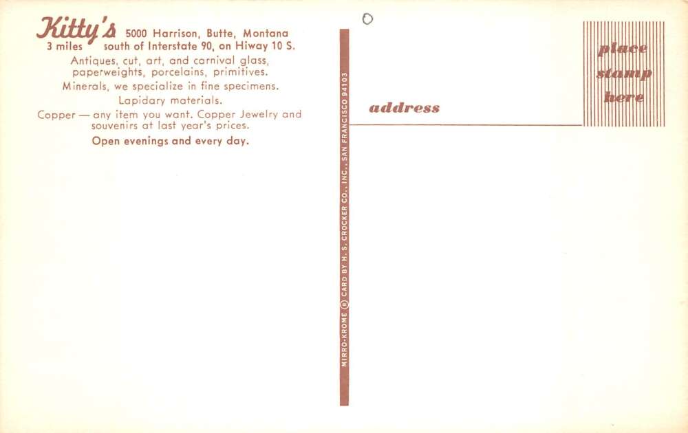 Butte Montana Kitty's Antique Store Interior Vintage Postcard AA59382 - Image 2