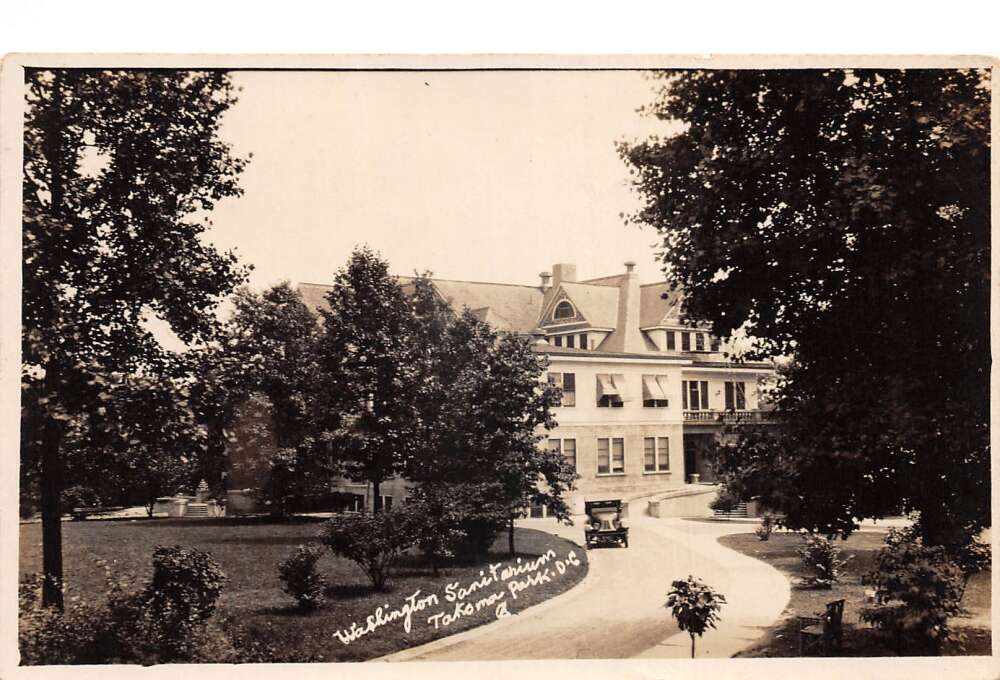 Washington DC Takoma Park Sanitarium Driveway Real Photo Postcard