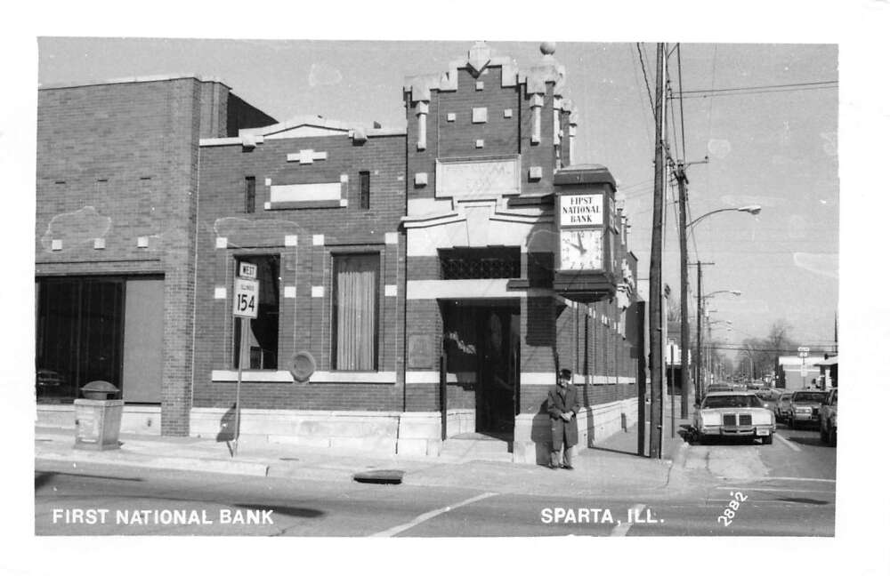 Sparta Illinois First National Bank Real Photo Vintage Postcard AA60322