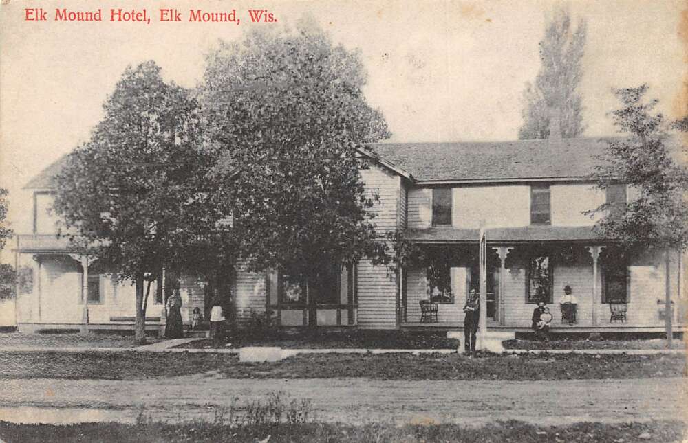 Elk Mound Wisconsin Elk Mound Hotel Vintage Postcard AA60514 Mary L