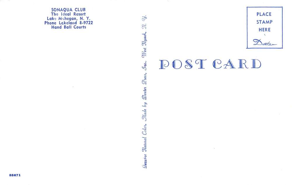 Lake Mohegan New York Sonaqua Club Handball Courts Vintage Postcard AA61031 - Image 2