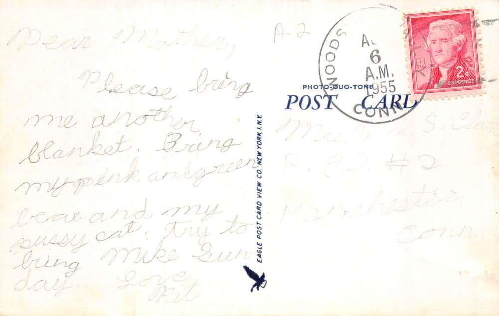 Woodstock Valley Connecticut YMCA Camp Woodstock Vintage Postcard AA62135 - Image 2