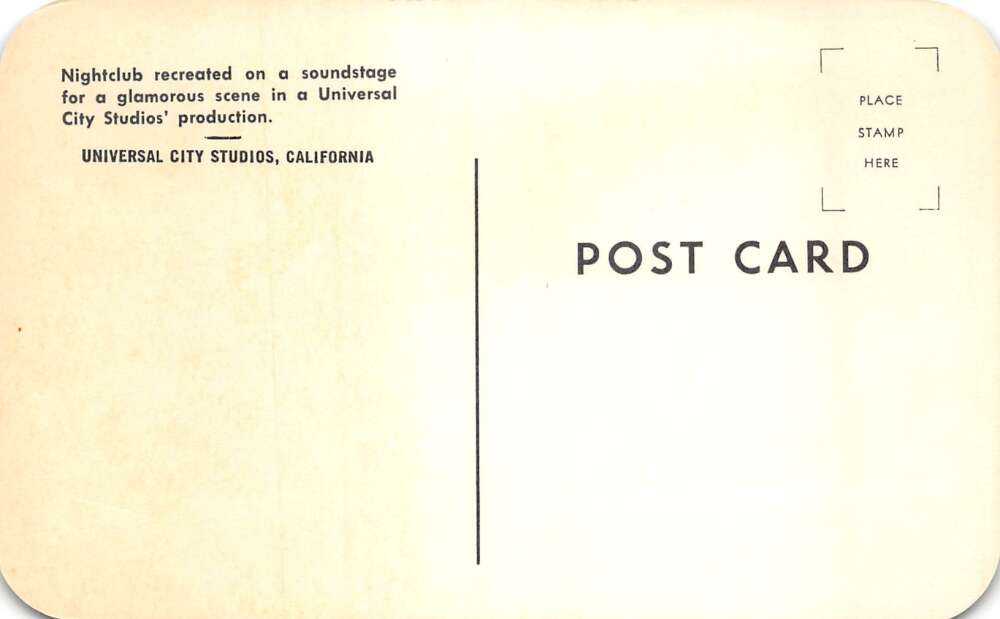 Universal City Studios California Nightclub Movie Set Vintage Postcard AA62140 - Image 2