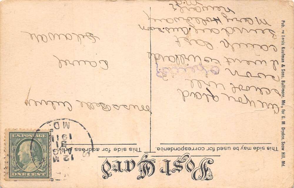 Snow Hill Maryland Court House Vintage Postcard AA62184 - Image 2