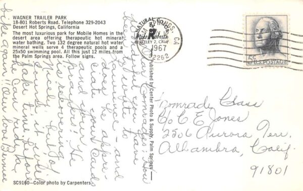 Desert Hot Springs California Wagner Trailer Park Swimming Pool PC AA63778 - Image 2