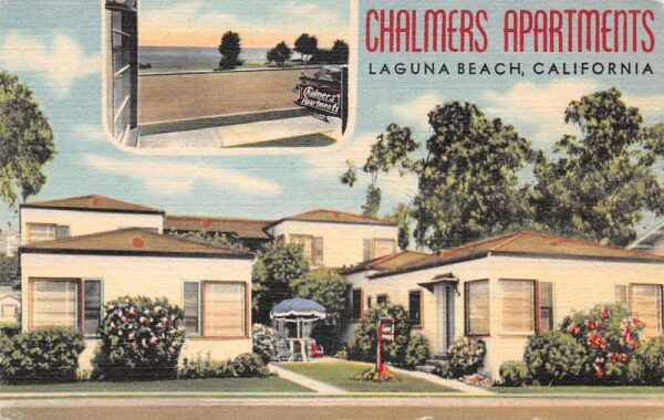 Laguna Beach California Chalmers Apartments Beach View Vintage Postcard AA63782