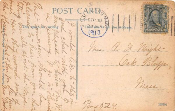 Middleboro Massachutsetts Centre Street Dentist Vintage Postcard AA63788 - Image 2