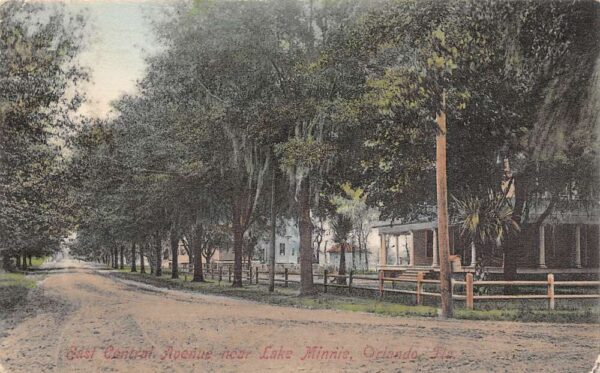 Orlando Florida East Central Avenue Near Lake Minnie Vintage Postcard U2