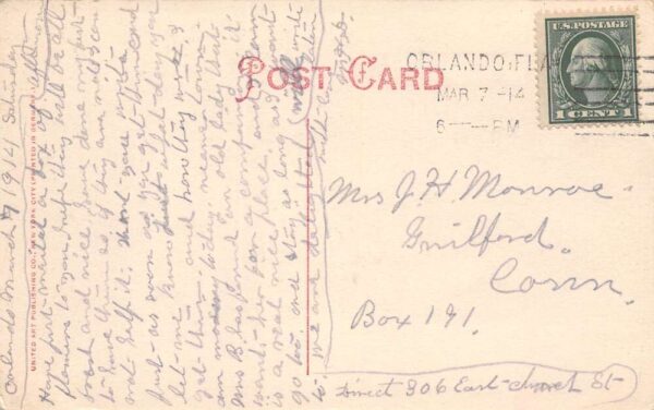 Orlando Florida East Central Avenue Near Lake Minnie Vintage Postcard U2 - Image 2
