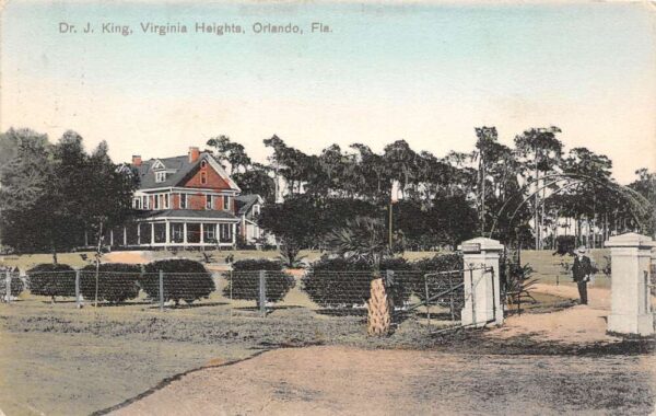 Orlando Florida Home of Dr. J. King Virginia Heights Vintage Postcard U3