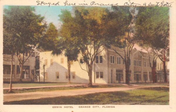 Orange City Florida Erwin Hotel Exterior View Vintage Postcard U14