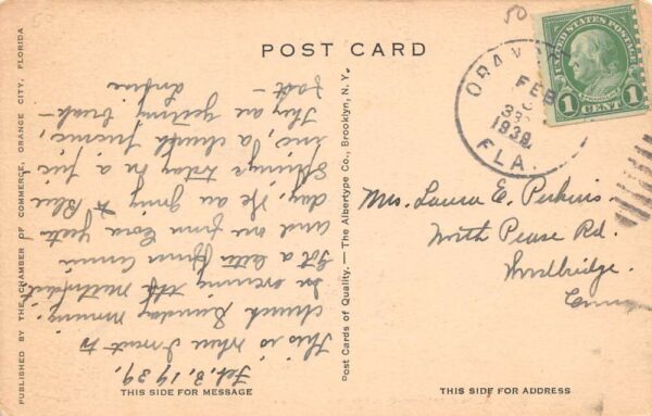 Orange City Florida Congregational Church Exterior Vintage Postcard U18 - Image 2