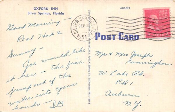 Silver Springs Florida Oxford Inn Restaurant Front View Vintage Postcard U21 - Image 2