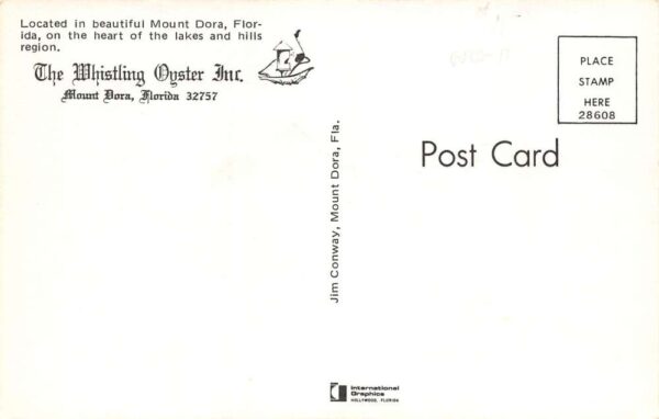 Mount Dora Florida The Whistling Oyster Dining Room Vintage Postcard U29 - Image 2