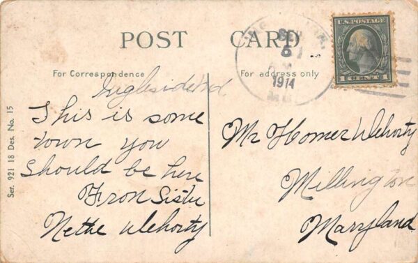 Ingleside Maryland Country Road View Vintage Postcard U32 - Image 2