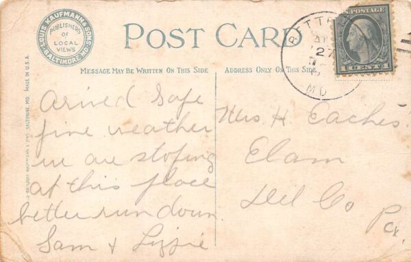 Betterton Maryland Wilmer Cottage Front Exterior View Vintage Postcard U33 - Image 2