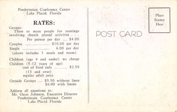 Lake Placid Florida Presbyterian Conference Center Various Buildings PC U42 - Image 2