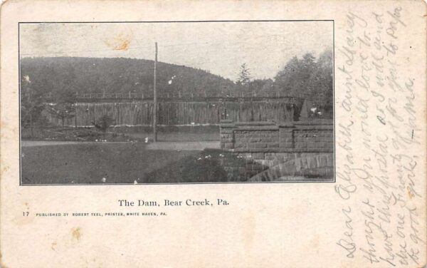 Bear Creak Pennsylvania The Dam Scenic View Vintage Postcard AA63886