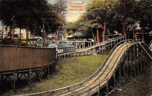 Tolchester Beach Maryland Switchback Roller Coaster Vintage Postcard AA63897