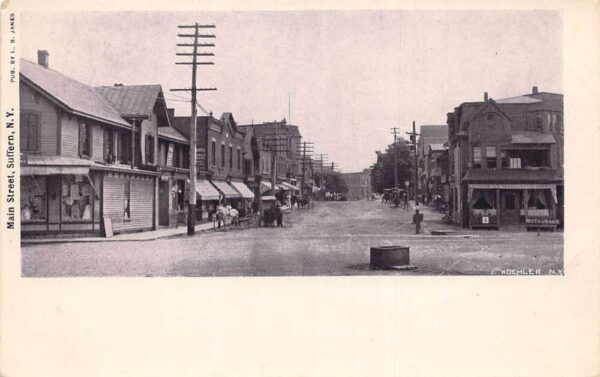 Suffern New York Main Street Vintage Postcard AA63913