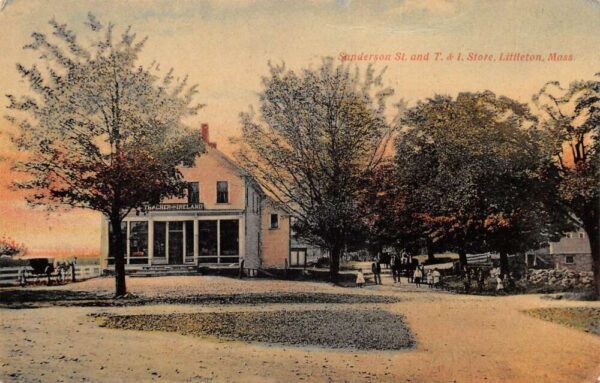 Littleton Massachusetts Sanderson Street and Store Vintage Postcard AA63951