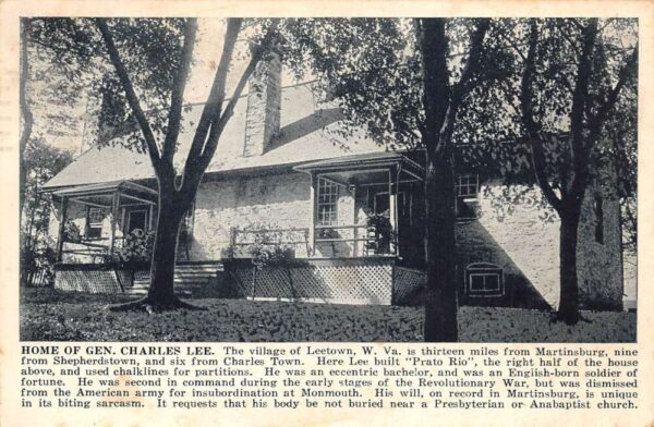 Leetown West Virginia General Charles Lee Home Vintage Postcard AA63965