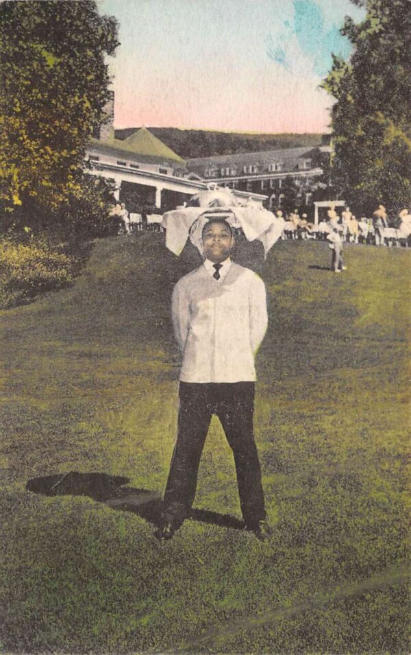 Hot Springs Virginia The Homestead Hotel Room Service Waiter Postcard AA63966