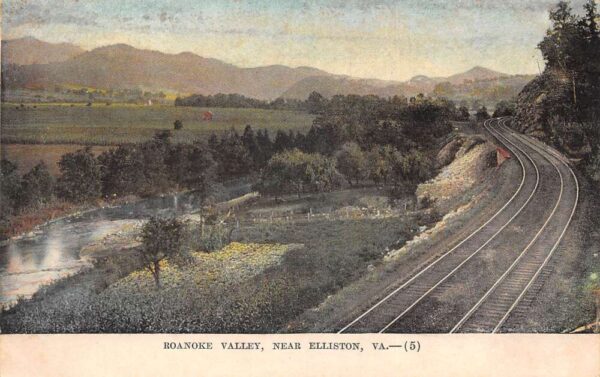 Elliston Virginia Roanoke Valley Birds Eye View Vintage Postcard AA63969