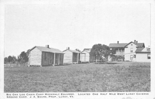Lurary Virginia Big Oak Log Cabin Camp Vintage Postcard AA63972