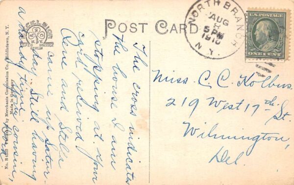 North Branch New York Street Scene Vintage Postcard AA63979 - Image 2