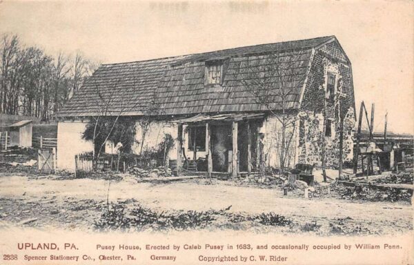 Upland Pennsylvania Pusey House Build 1683 Vintage Postcard AA63984