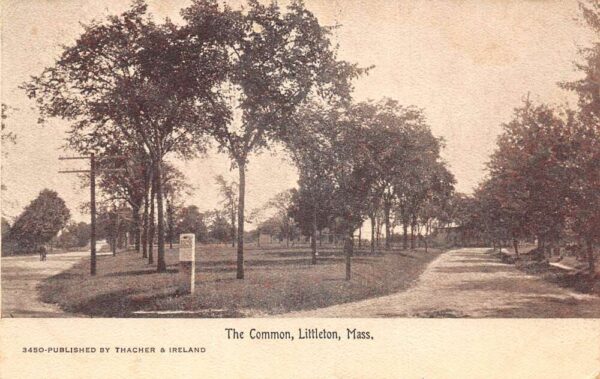 Littleton Massachusetts The Common Street Scene Vintage Postcard AA63998
