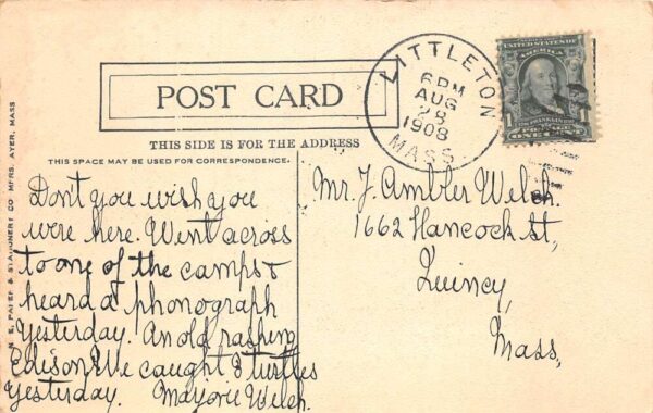 Littleton Massachusetts The Common Street Scene Vintage Postcard AA63998 - Image 2
