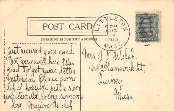 Littleton Massachusetts Long Pond Scenic View Vintage Postcard AA64000 - Image 2