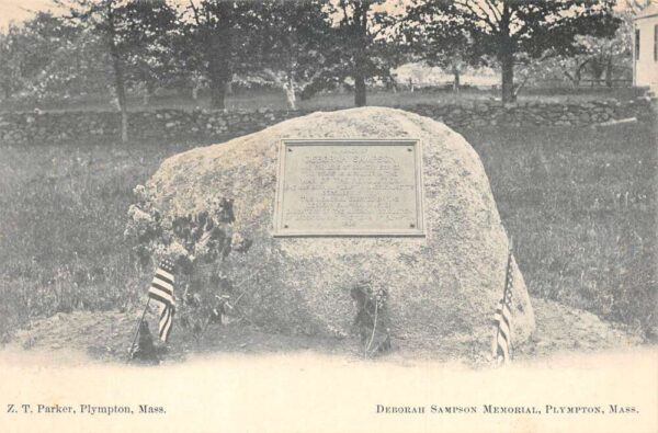 Plympton Massachusetts Deborah Sampson Memorial Vintage Postcard AA64001