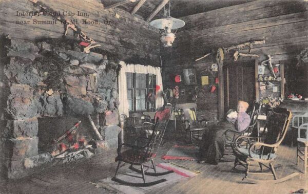 Mount Hood Oregon Cloud Cap Inn Interior Vintage Postcard AA64032